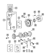 6506808AA - Engine 3.5L Six Cylinder: Main Bearing Cap Bolt for Mopar Image