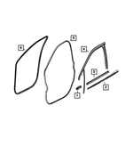 68422225AA - Doors, Door Mirrors and Related Parts: Door Glass Weatherstrip, Left for Mopar Image