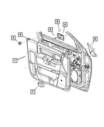 1TT081TVAC - Interior Trim: Front Door Trim Panel, Right for Ram: 1500, 2500, 3500 Image