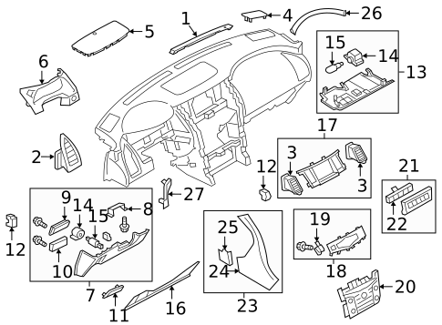 Instrument Panel Components for 2018 INFINITI QX80 #0
