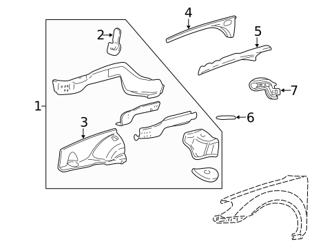 Structural Components & Rails for 2005 Mercury Sable #0