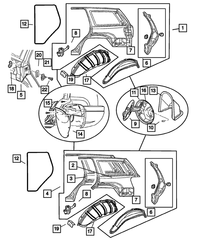 « 5013059AF –  : Ouverture Côté Caisse, Arrière Panneau, Côté Gauche pour Mopar Image »
