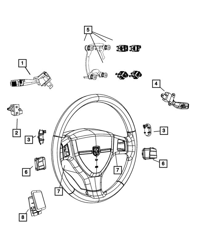5057633AG - Electrical: Horn Switch for Mopar Image image