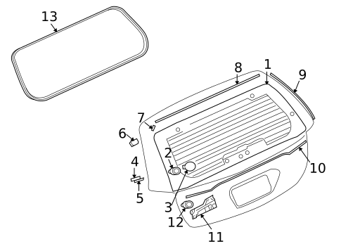 Glass - Lift Gate for 2010 Mitsubishi Endeavor #0