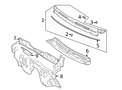 Cowl for 2001 Chevrolet Tracker #0