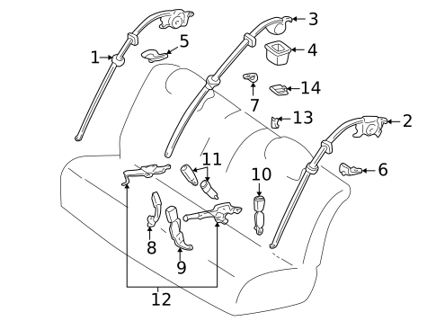 Seat Belt for 2002 Lexus LS430 #0