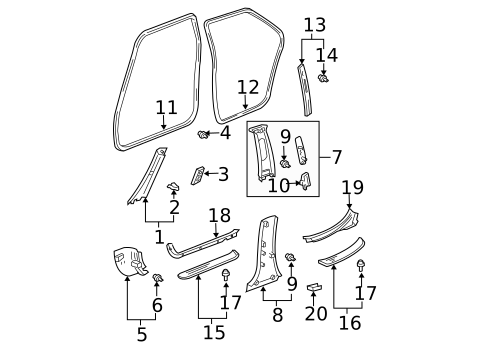 Interior Trim - Pillars for 2003 Toyota Avalon #0
