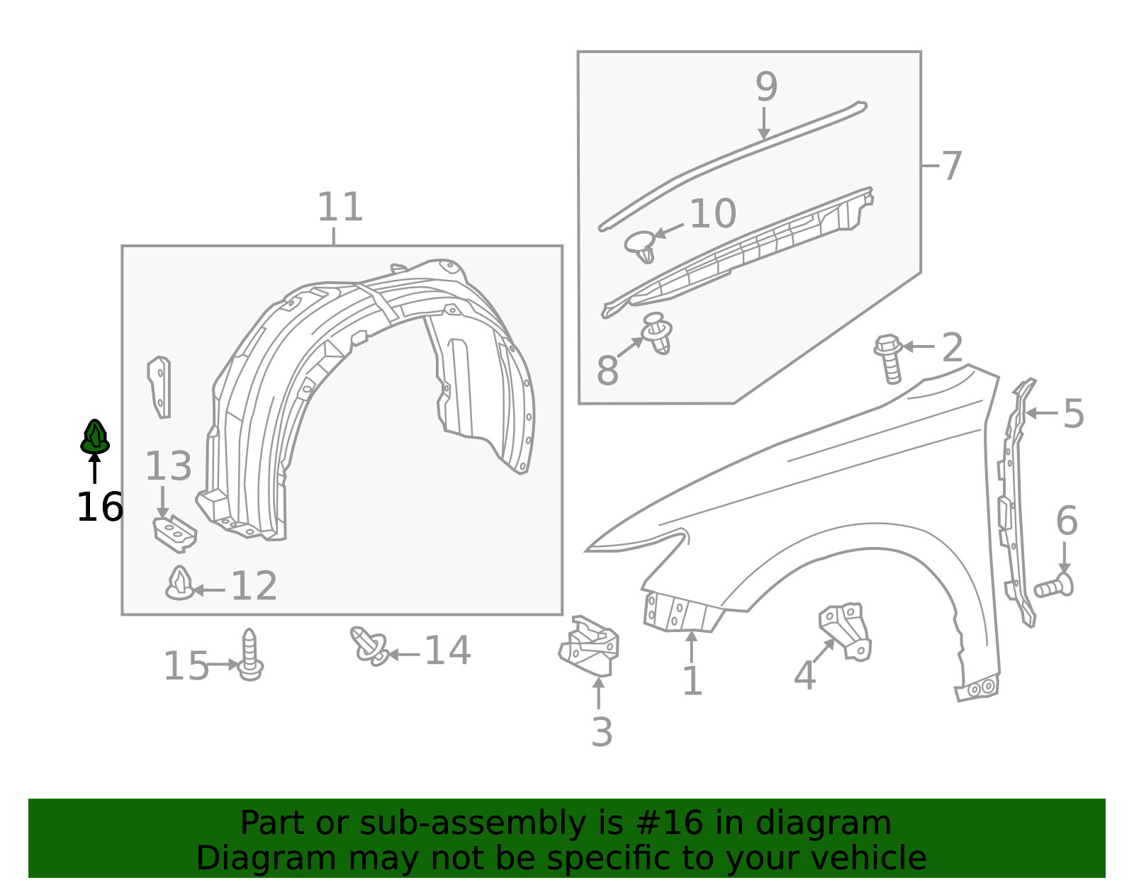 2002-2018 Lexus Fender Liner Grommet 90189-A0011 | OEM Parts Online