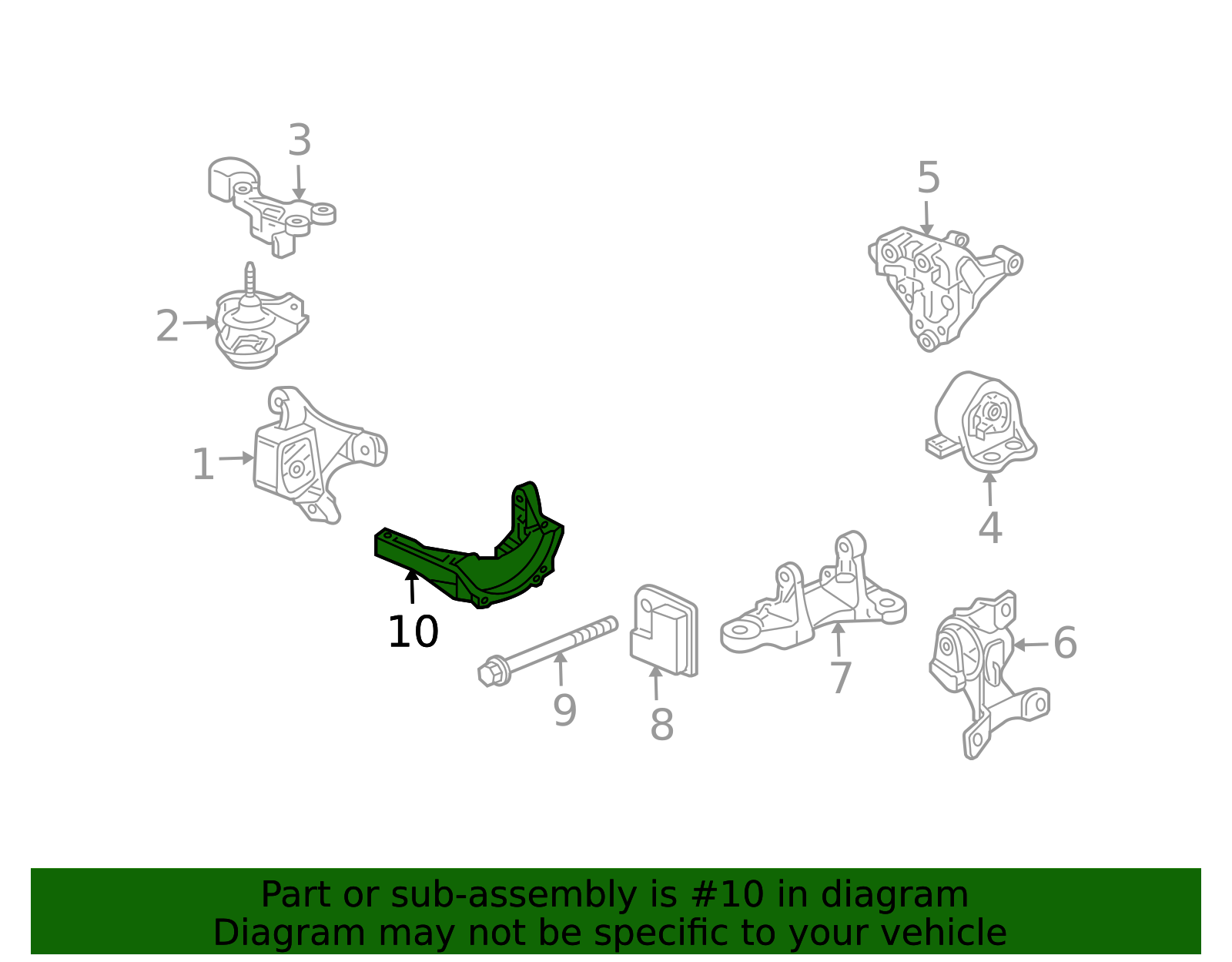 2002-2010 Honda Engine Mount Support Bracket 11950-RAA-A00 | Honda ...