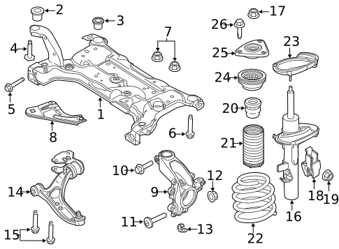 thumbnail image 2 of Front Right Strut And Coil Spring Assembly Compatible With 2012-2013 Ford Focus L4 2.0L - Direct Replacement Passenger Side Shock Absorber With 10-Year Warranty 2 of 3