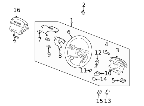 Steering Wheel & Trim for 1995 Acura Integra #0