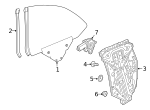 2176701400 - Body: Quarter Glass Seal for Mercedes-Benz Image