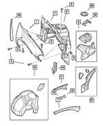 4580195AE - : Wheelhouse Shield, Left for Mopar Image