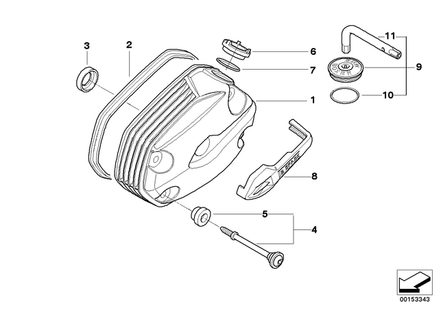 11127673079 - : Cylinder Head Cover, Silver, Left for BMW-Motorrad Image