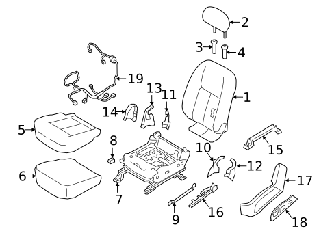 Driver Seat Components for 2017 Nissan TITAN XD #1