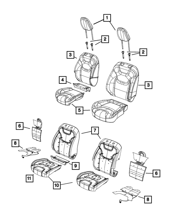 6QN78LU5AA - : Front Seat Cushion Cover, Right for Mopar Image