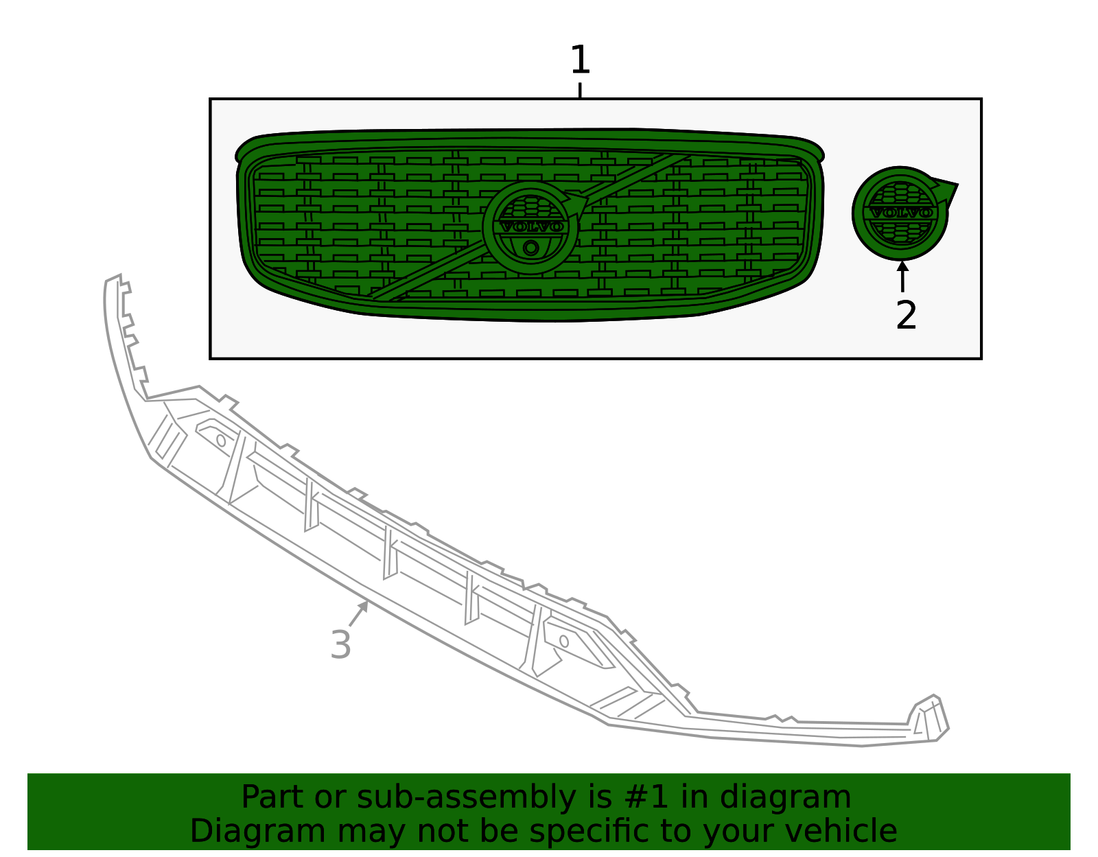 2019-2020 Volvo Upper Grille 32368137 | TascaParts.com