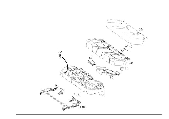 1679209124 - Rear Seat Bench: Outer Cover, Rr Seat Cush for Mercedes-Benz: GLE350, GLE450, GLE450e, GLE53 AMG, GLE580, GLE63 AMG S Image image