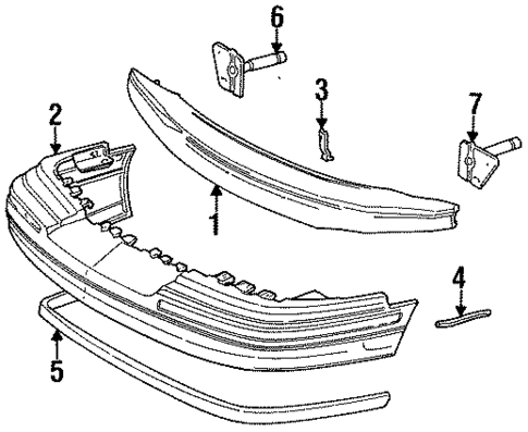 Bumper & Components - Front for 1995 Lincoln Town Car #0