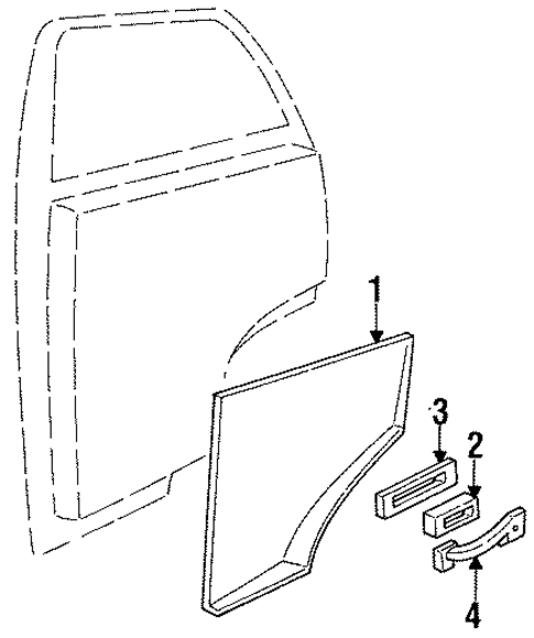Interior Trim - Front Door for 1991 Dodge B250 #0