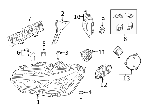 Headlamp Components for 2024 BMW 330i xDrive #8