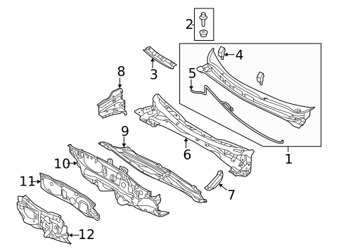 Cowl for 2014 Hyundai Accent #0