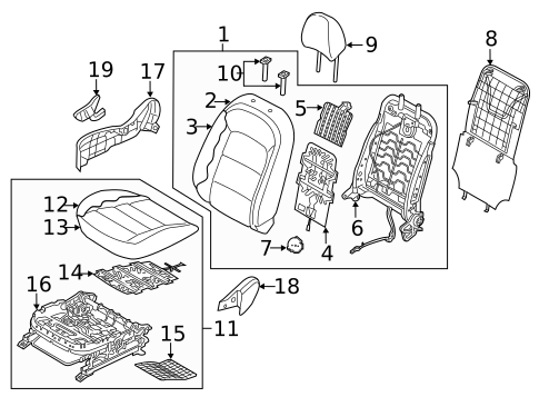 Passenger Seat Components for 2018 Kia Forte5 #0