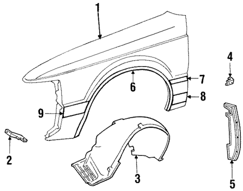 Fender & Components for 1991 Lincoln Mark VII #0