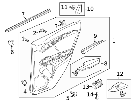 Interior Trim - Rear Door for 2019 Honda Fit #0