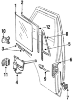 55026369 - Body: Glass for Dodge: B150, B250, B350 Image