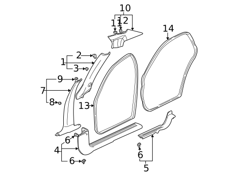 Interior Trim - Pillars for 2004 Cadillac DeVille #0