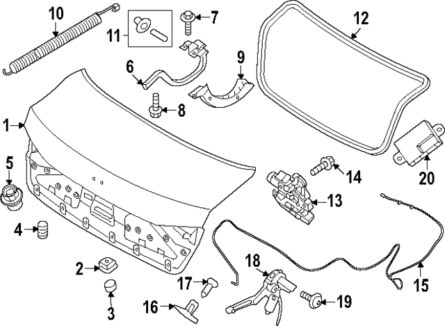 69200T4011 - : Trunk Lid for Hyundai Image