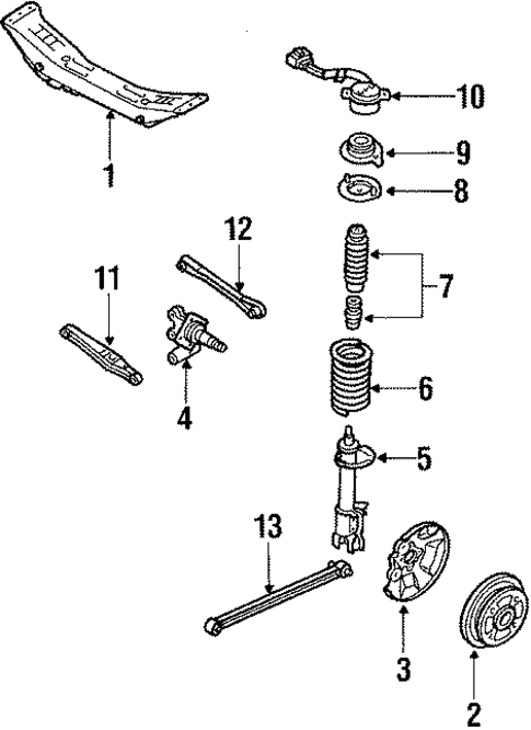 Rear Suspension for 1988 Mazda 323 #1