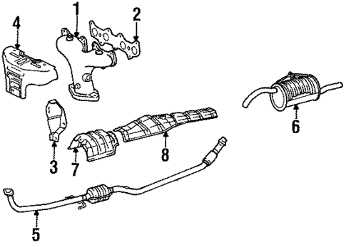 Exhaust Components for 1997 Toyota Tercel #0