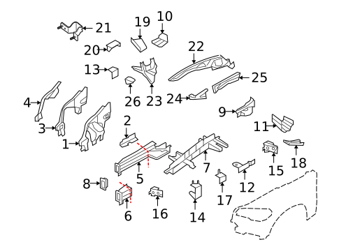Structural Components & Rails for 2011 BMW X6 #0