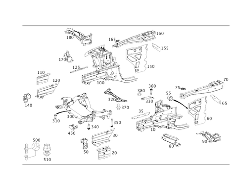 Wheel Well, Front Axle Carrier for 2008 Mercedes-Benz C350 #0