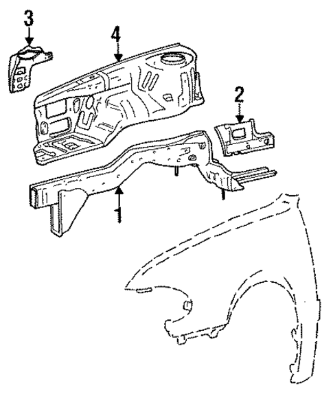 Structural Components & Rails for 1996 Hyundai Sonata #0