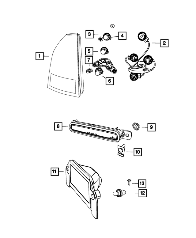 4806380AB - Electrical: Tail Stop Turn Lamp, Right for Mopar Image
