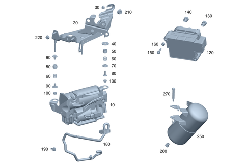 Compressor, Pressure Reservoir and Valve Unit for 2018 Mercedes-Benz E300 #0