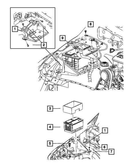 Battery Tray and Cables for 2005 Dodge Durango #0