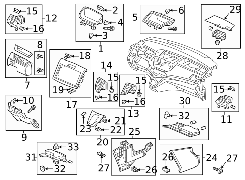 Instrument Panel Components for 2015 Honda CR-V #0