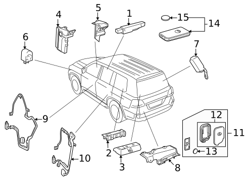 Keyless Entry Components for 2008 Lexus LX570 #0