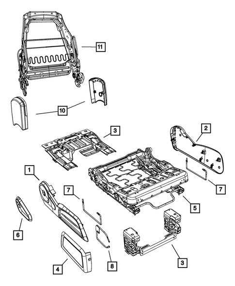Front Seats - Adjusters, Recliners, Shields and Risers for 2008 Chrysler PT Cruiser #1