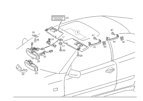 Sun Visor, Interior Mirror, Grab Handle for 1999 Mercedes-Benz CLK430 #0