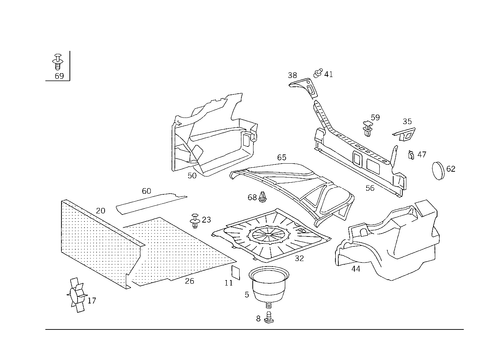Luggage Compartment Covering for 1992 Mercedes-Benz 500E #1