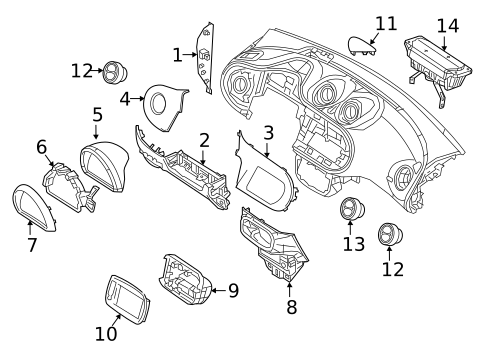 Instrument Panel Components for 2019 Smart EQ fortwo #0