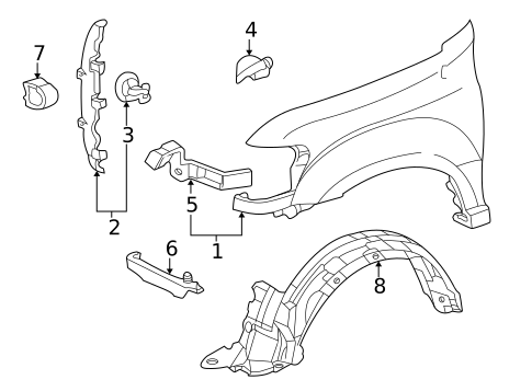 Fender & Components for 2004 Toyota Sequoia #0
