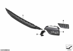 51118064600 - : Grille, Air Intake, Center for BMW: X3 30eX, X3 30i, X3 30iX, X3 M40iX, X4 30iX, X4 M40iX Image