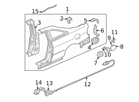 Fuel Door for 2003 Acura CL #0