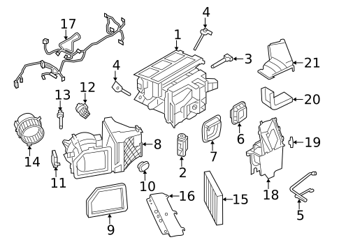 Evaporator & Heater Components for 2016 Porsche Cayman #1